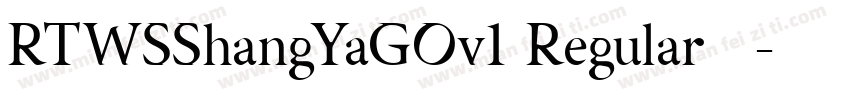 RTWSShangYaGOv1 Regular字体字体转换